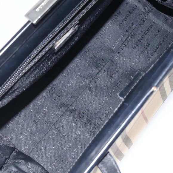 BURBERRY Nova Check Shoulder Bag PVC Beige Auth BA1737 - Picture 11 of 16